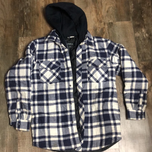 Dakota Men’s Flannel Sherpa Checkered Hoodie Jacket - Picture 4 of 7